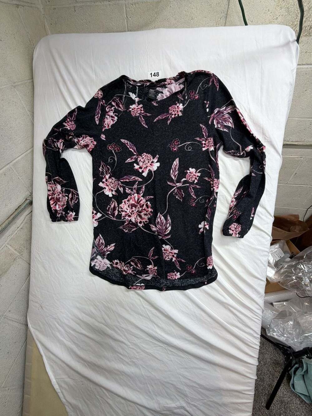 Lildy Printed Round Hem Bishop Sleeve Tunic